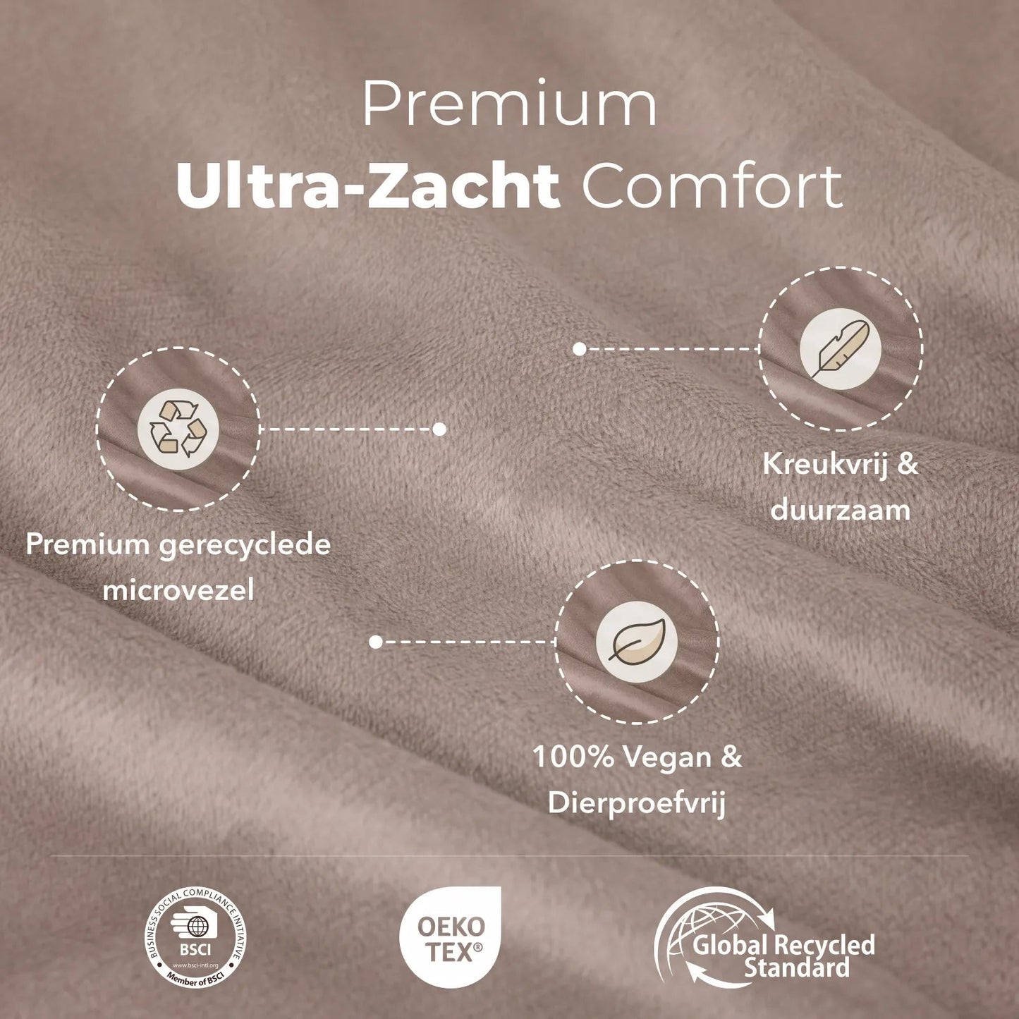 Sjumo Silky Smooth Dekbedovertrek Classic Taupe - 240x220 cm - Inclusief 2 Kussenslopen 60x70 cm