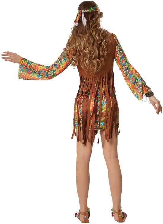 dressforfun - Rebelse Hippie Squaw L - verkleedkleding kostuum halloween verkleden feestkleding carnavalskleding carnaval feestkledij partykleding - 302625
