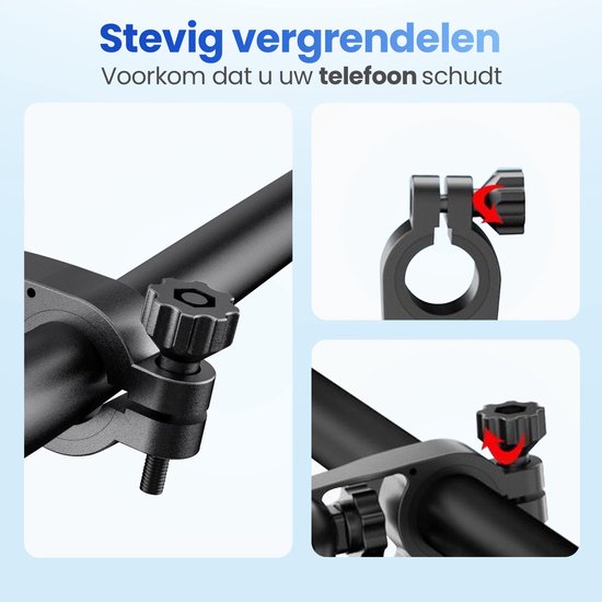 Garpex® Telefoonhouder Fiets & Motor – 360° Draaibaar – Schokbestendig – Universele Smartphonehouder – Anti Vibratie – Waterbestendig