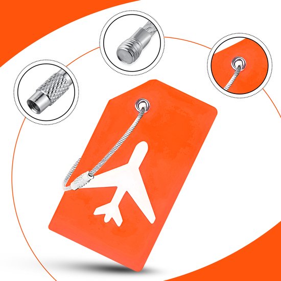 EverNeeds Bagagelabels Siliconen – Oranje – 5 Stuks – Kofferlabels voor Reizen