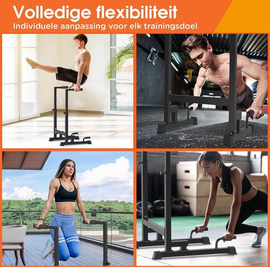 DH FitLife Dip Bars | Dip Stand Station | Dipstandaard | Krachtstation Fitnessapparaat voor Thuis | Parallettes Calisthenics Trainingsapparatuur | Individueel Verstelbare Hoogte voor Krachttraining