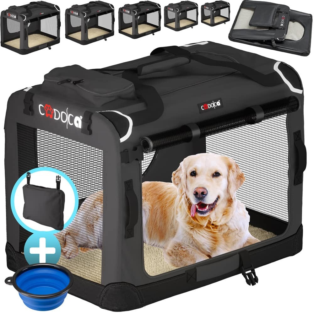 Cadoca Honden & Katten Reisbench XL - 81x56x58cm - Antraciet