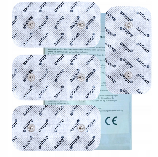 axion – Electroden voor Compex | Dubbele Snap | 10×5 cm | Wit/Grijs