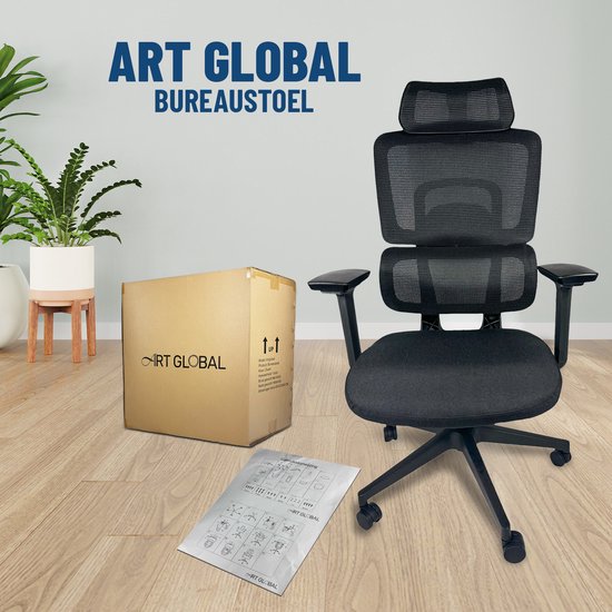 ArtGlobal® Ergonomische bureaustoel - verstelbaar - lendensteun - 125° kantelbaar