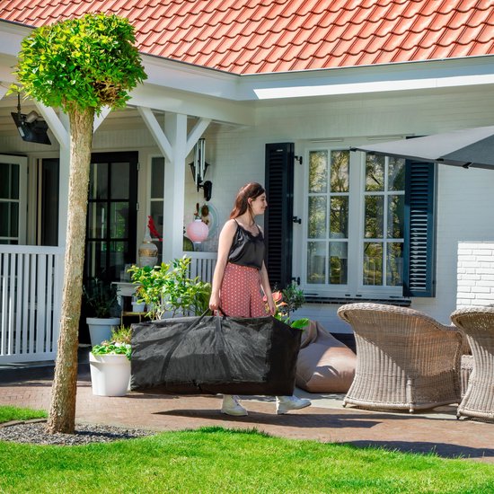 VONROC Premium opbergtas voor tuinstoel/tuinset kussens XL – 200x75x60cm – Voor 6 tot 8 kussens