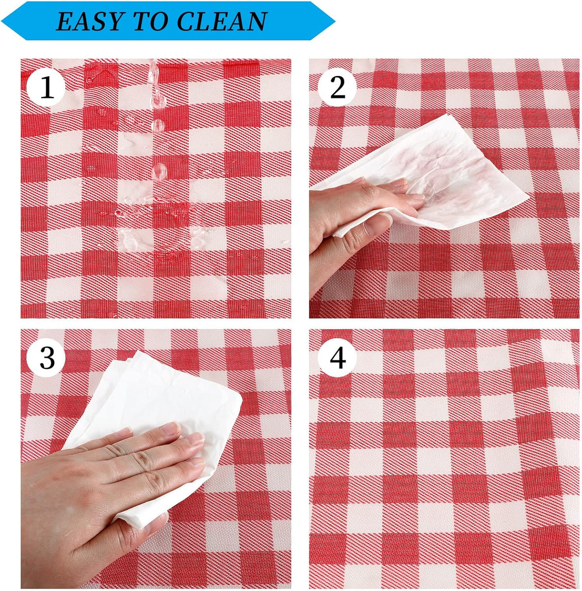 GUSUWU Picknickdeken – Waterdicht en Opvouwbaar – Rood Geruit – 200 x 200 cm