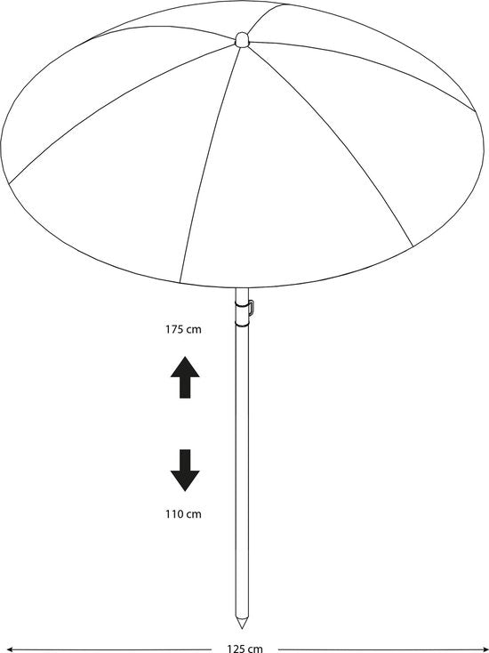 AXI Parasol ⌀125 cm - Blauw/wit - Verstelbare hoogte van 110 tot 175 cm
