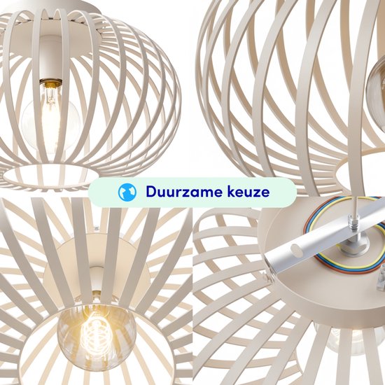 Nolt Plafondlamp Beige - Plafonniere E27 Lamp - Industrieel - Taupe - ⌀ 40cm