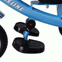 Spielwerk Driewieler met Duwstang \u2013 Afneembare Mand Zonnekap - Blauw