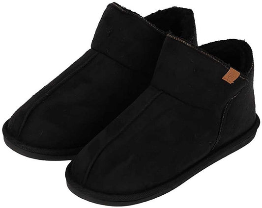 Apollo - Pantoffels heren - Suede - Maat 41/42 - Zwart - Pantoffels heren