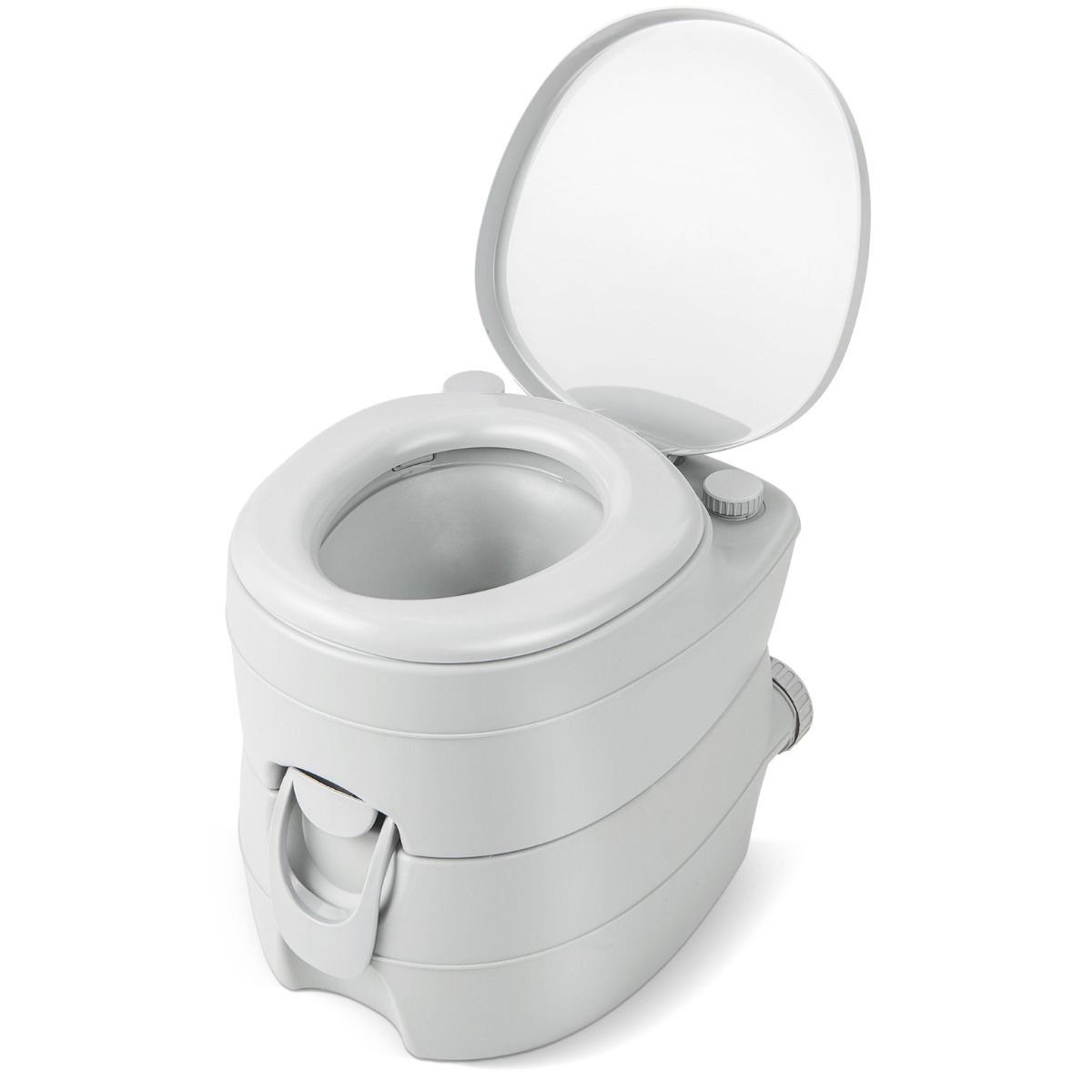 Coast Draagbaar Kampeertoilet - Afneembare 20L Watertank - met Spoelpomp - 45 x 40 x 42 cm - Grijs