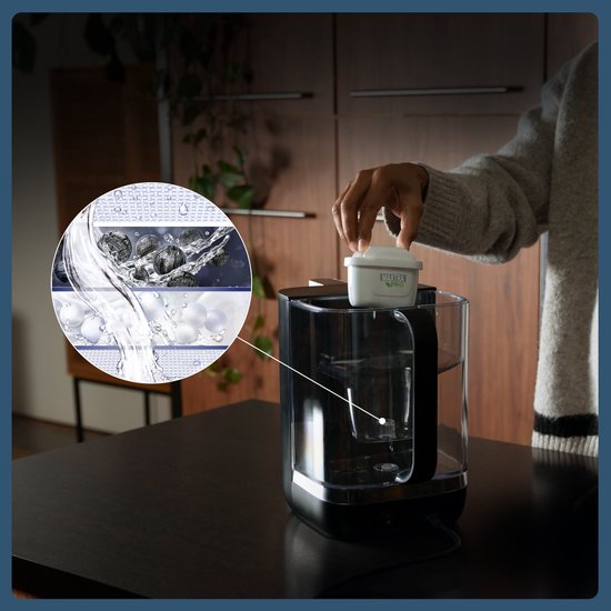 BRITA Cube waterdispenser en theemachine voor thuis - Zwart - Maak perfecte thee dankzij verschillende instellingen voor temperatuur en volume - UV-C Technologie - incl. Maxtra Pro Kalk Expert Filter