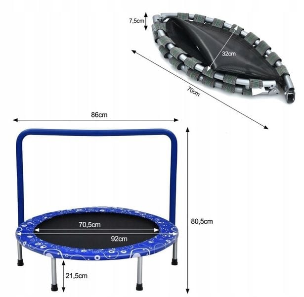 Coast Kindertrampoline – max. 150 kg – 92 x 92 x 80,5 cm – Blauw