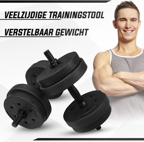 Fitby Dumbells 10 kg - Gewichten set - Verstelbare Dumbells - Fitness - Halterset - Dumbell Set