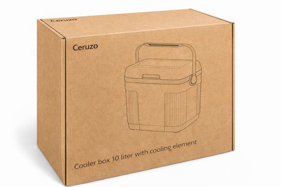 Ceruzo Koelbox 10L – Compact- Koelelement in Deksel – Camping Koelbox –Wit Groen