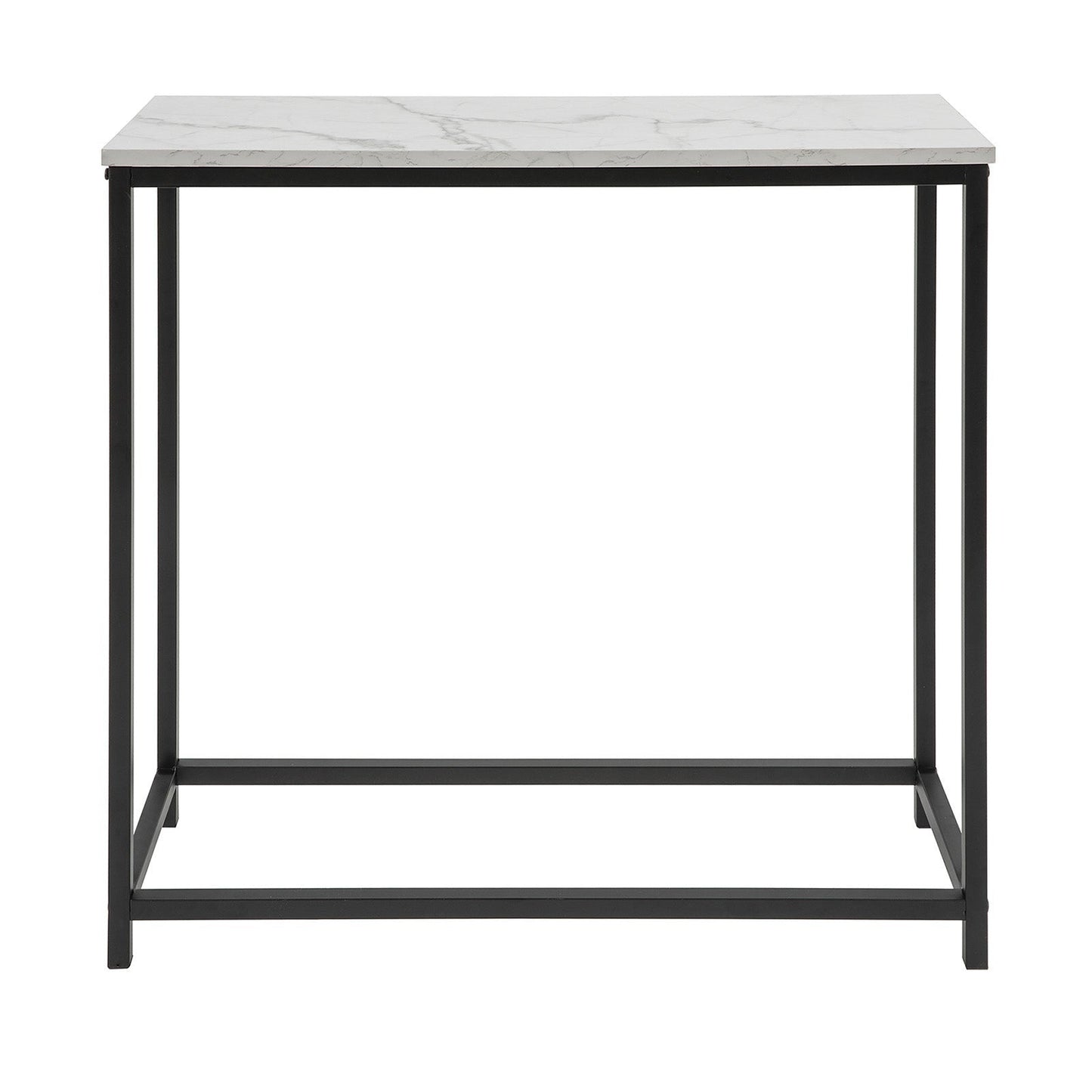 SoBuy Consoletafel - Wit Tafelblad- Zwart Metalen Frame - 80x75x30cm - Industrieel - FSB29-SCH