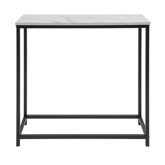 SoBuy Consoletafel - Wit Tafelblad- Zwart Metalen Frame - 80x75x30cm - Industrieel - FSB29-SCH
