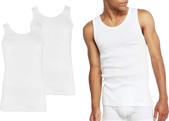 Bamboo - Hemden Heren - Onderhemd Heren - 2-pack - Wit - XXL - Tanktop Heren - Singlet Heren - Bamboe - Apollo