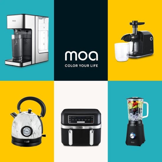 MOA Waterkoker Retro - 1.8L - RVS - BPA vrij - 2200W - 27.50x23.50x19.50 cm - Wit Marmer