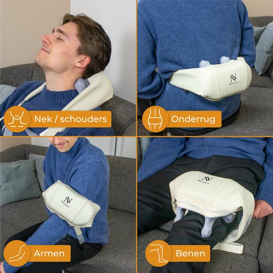 Nuvance - Massagekussen  ook voor Arm Rug & Been Wit