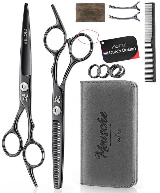 ProTrue 11 Delige Kappersset - Kappersschaar Rechtshandig - Uitdunschaar Kapper - Hair Scissors - Coupeschaar - Haarschaar Set