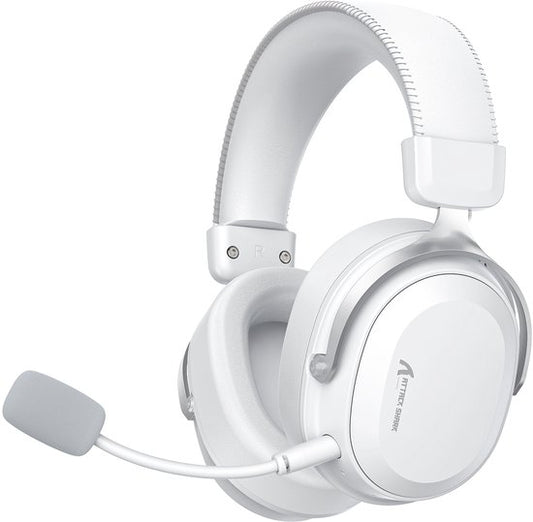 ATTACK SHARK L30PRO Draadloze Gaming Headset - 7.1 Surround Sound - 50mm Drivers - 20ms Lage Latency - Afneembare Microfoon met Ruisonderdrukking - Frame van Aluminiumlegering - Tri-Mode Connectiviteit - Over-Ear Headset - Wit