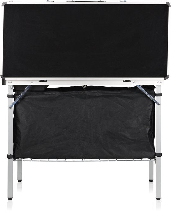 Tristar Campingkeuken – Opvouwbaar - 100x50cm – Met Gootsteen – Aluminium Frame - Campingkast en Buitenkeuken – Inclusief Draagtas – Verstelbare Poten - KI-0825