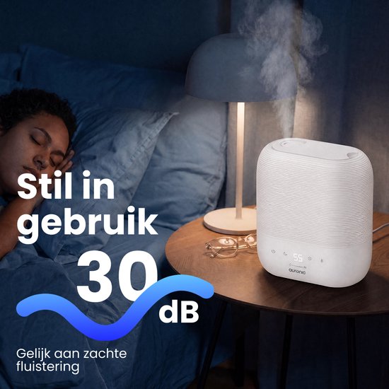 Auronic Luchtbevochtiger - 5L - Geschikt voor Slaapkamer, Babykamer, Kantoor, Woonkamer en Meer - Humidifier - BPA-Vrij - Wit
