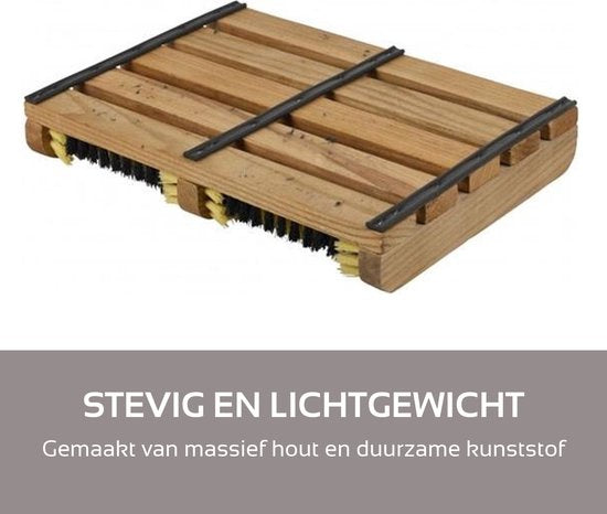 Voetenveger met Borstels - voor Laarzen en Schoenen - Hout - Anti-Slip