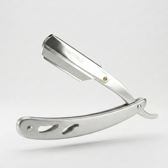 ProTrue Barbiersmes met 100 Scheermesjes - Shavette Open Scheermes - Klassiek Kappersmes - Safety razor - Straight Razor