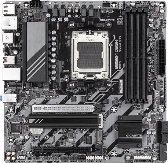 GIGABYTE B850M DS3H moederbord AMD B850 Socket AM5 micro ATX
