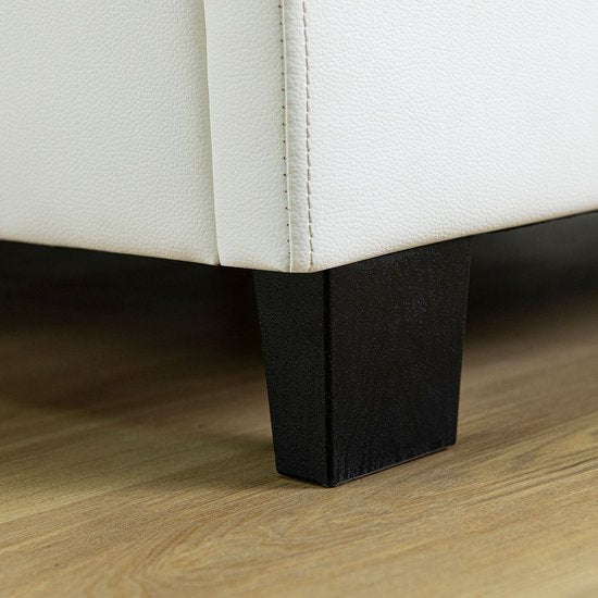 Gestoffeerd Bed Verona - 90 x 200 cm - Wit - LED Verlichting