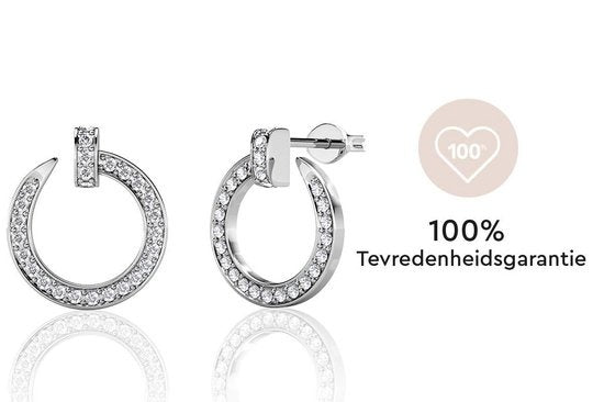 Yolora Dames Oorbellen met Kalpa Camaka Kristallen - Zilverkleurig - 18K Witgoud Verguld - Vrouwen Oorknoppen Zilver - Oorknopjes - Sieraden - Luxe Giftbox - Geschenkdoos - Cadeau doos - Exclusieve Geschenkverpakking - Mooie Cadeauverpakking