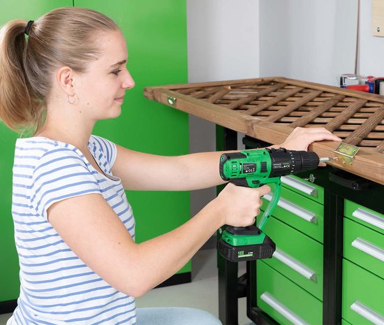 Hammersmith MultiTool Set - 18V - roterend en oscillerend Accu-Multitool - boor, snijden, zagen, schaven en schuren - grote accessoireset en koffer