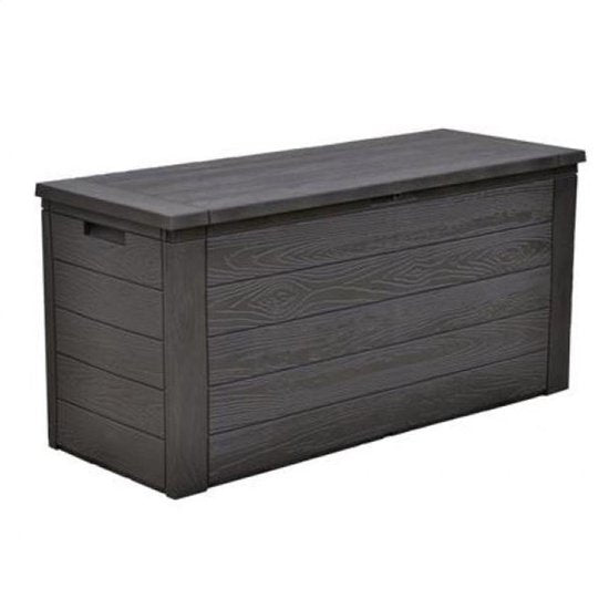 Woody Tuin Opbergbox - 280 liter - 45x120x60 cm - Tuinkussenbox - Antraciet/bruin