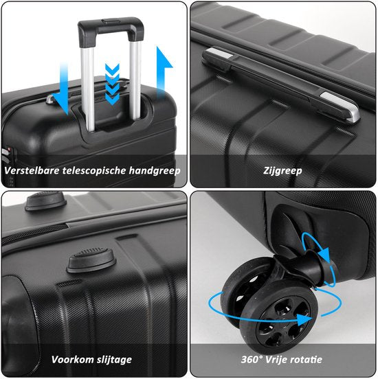 TAN.TOMI Handbagage Koffer 41L – Harde ABS Schaal – 4 Wielen – Cijferslot