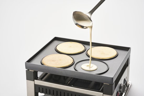 Solis Raclette & Pizza Grill - Gourmetstel 4 Personen - Raclette Gourmet Stel - Tafelgrill met 4 Verschillende Functies