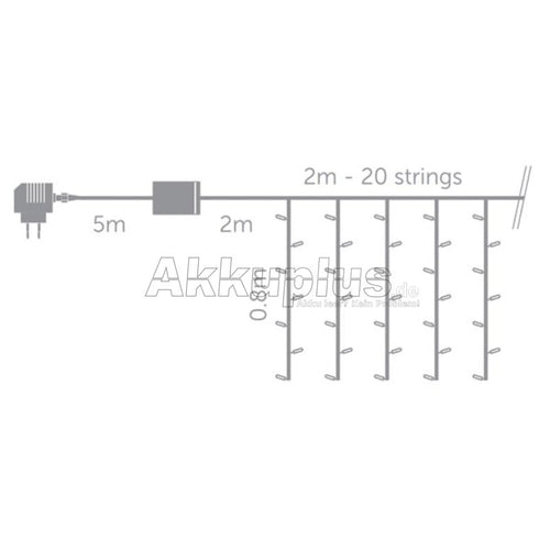 Light Creations - Cascade Light Led - 160 Leds - Wit - 2 - 80 cm