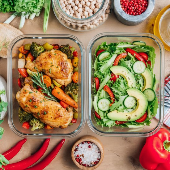 KitchenBrothers Meal Prep Bakjes Set - Glazen Vershoudbakjes - Luchtdicht - BPA-vrij - Diepvriesbakjes - Bewaarbakjes - 6,79L - Glas - 12 Stuks