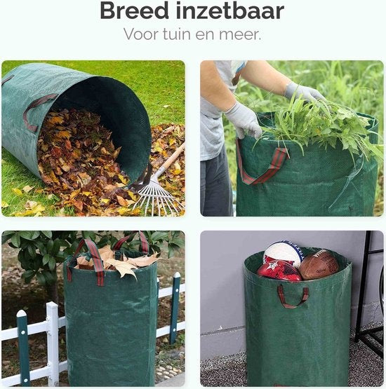 Goliving Tuinafvalzak - Set van 2- Tuinafvalzakken opvouwbaar - Tuinzak - Tuinafvalemmer - 2x 280 liter - Groen