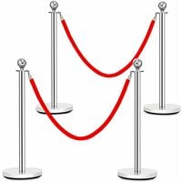 4 x Persoonscontrolesysteem Afbakening Stand Barrière Stand met 2 koorden