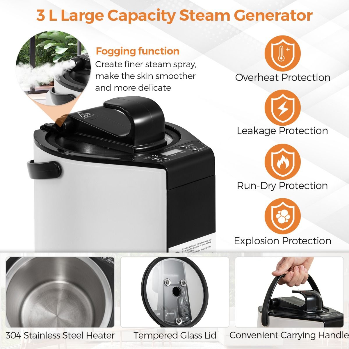 Coast Draagbare Stoomsauna - Thuis sauna voor 1-2 personen - 3 liter stoomgenerator - Grijs 89 x 89 x 149 cm