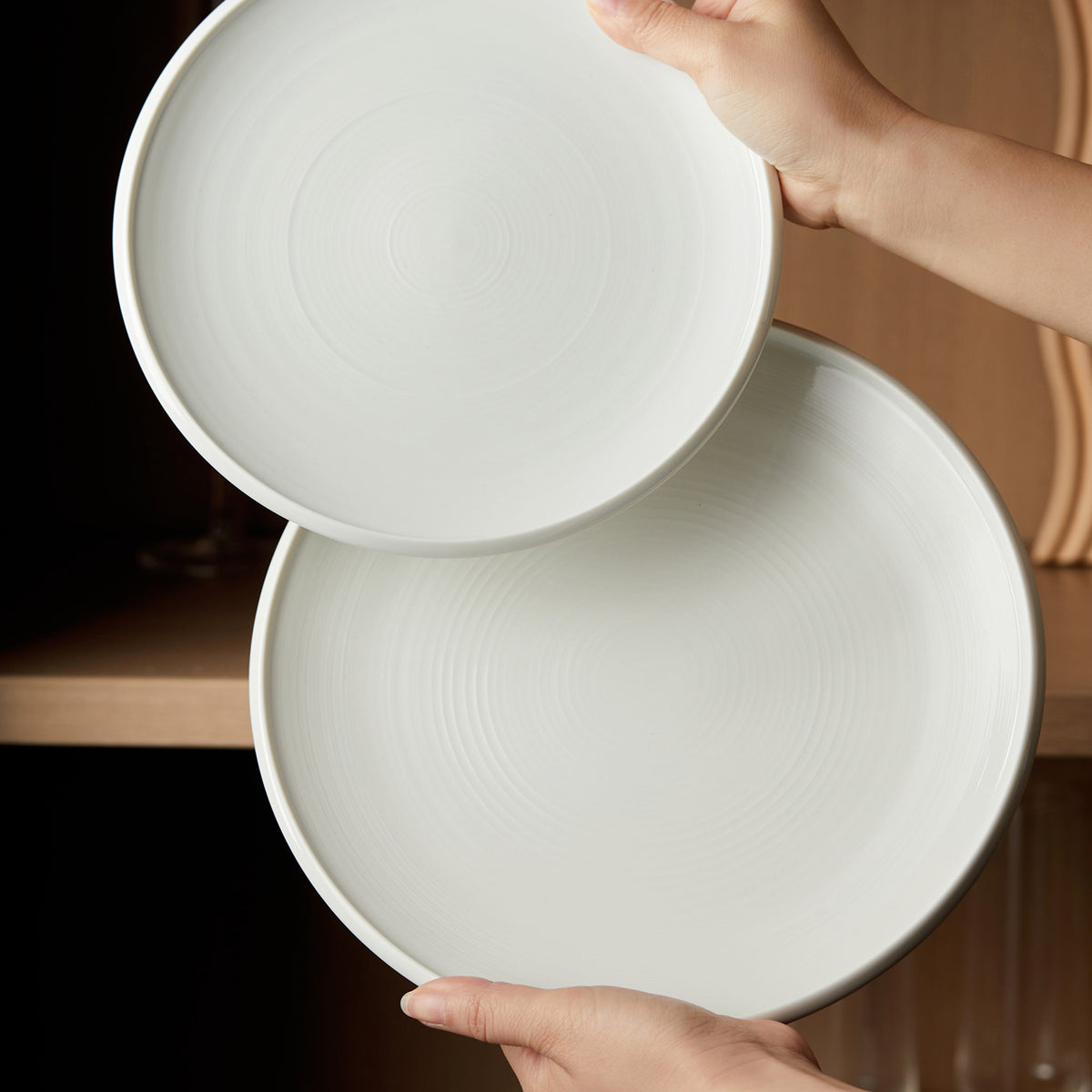 Jiwoo ZEN Dinerborden Set van 6 - 25 cm (10 inch) - Wit
