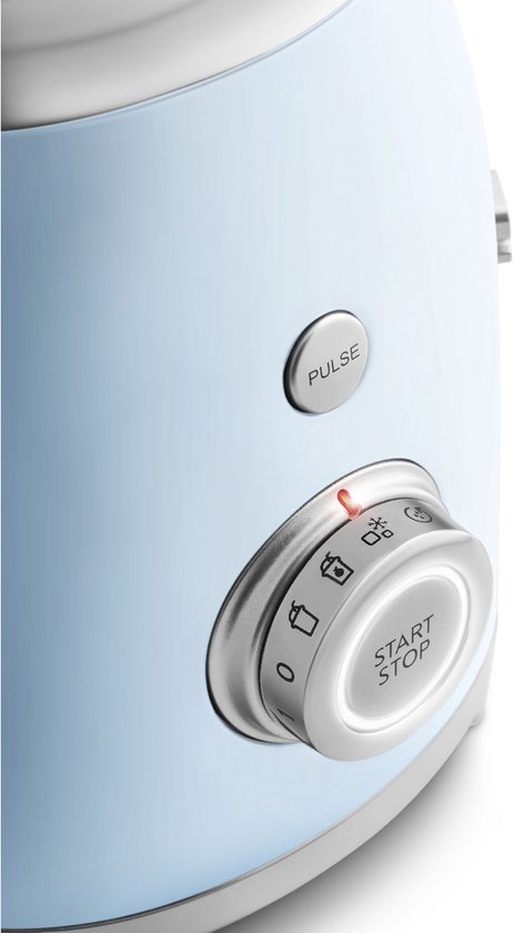 SMEG BLF03PBEU Blender - Smoothie Blender - 800W - 1,5L Tritan™ Kan - 4 Snelheden - Ice Crush & Smoothie Functie - '50s Style - Pastelblauw