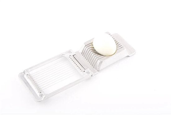 TTD® RVS Eiersnijder Natuurlijk – Eiersnijder van Roestvrij staal met Aluminium Draad voor Perfecte Eiplakjes
