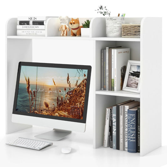 Coast Bureaurek - Tafelrek met 4 planken - Open vak opbergsysteem - Wit - 94 x 25 x 74 cm