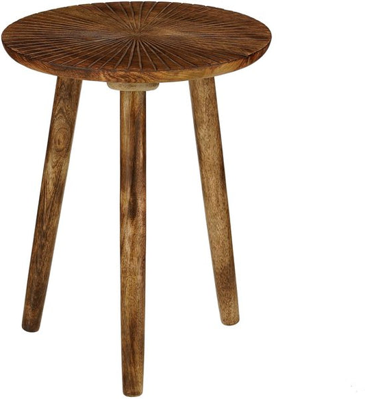 Mica Decorations Pomante Bijzettafel - Tafeltje - Koffietafel van Mangohout - Handig als Plantentafel of Plantenstandaard - Klein Salontafeltje - 46 x 38 cm - Donkerbruin