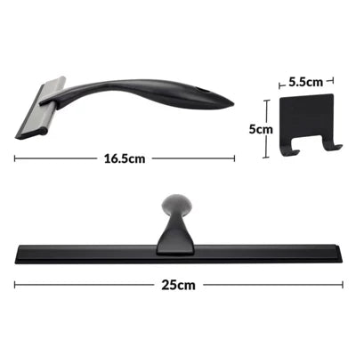 RVS Douchewisser - Doucheschraper 10 Inch Rubberblad - met Zuignap Haak