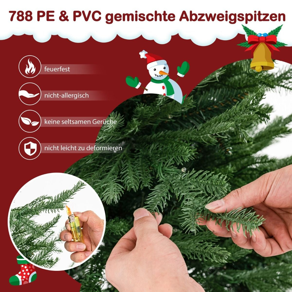 Coast Kunstkerstboom met 8 Lichtmodi en 280 Warmwitte LED-lampjes - 180cm