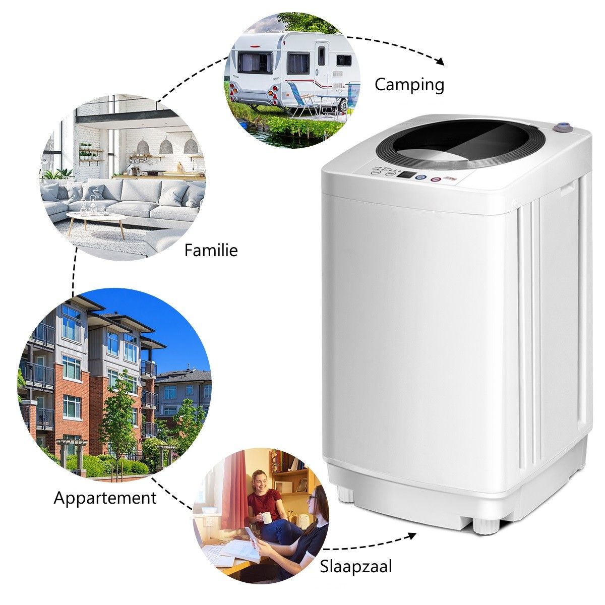 Coast Volautomatische Wasmachine - 2-in-1 wassen en centrifugeren - compact ontwerp - wit